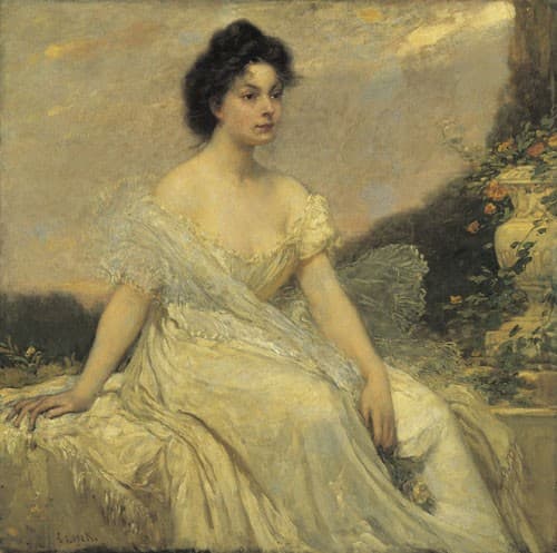 Kornélia Lotz in White — Károly Lotz
