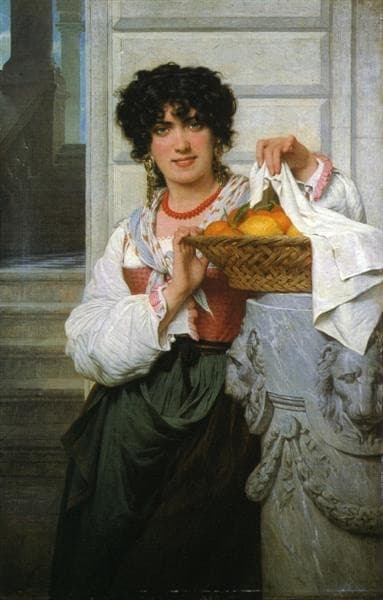 Pisan Girl with Basket of Oranges and Lemons — Pierre Auguste Cot