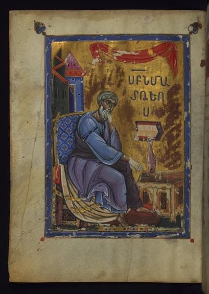 Evangelist Matthew Seated Dipping Pen in Inkwell — Toros Roslin