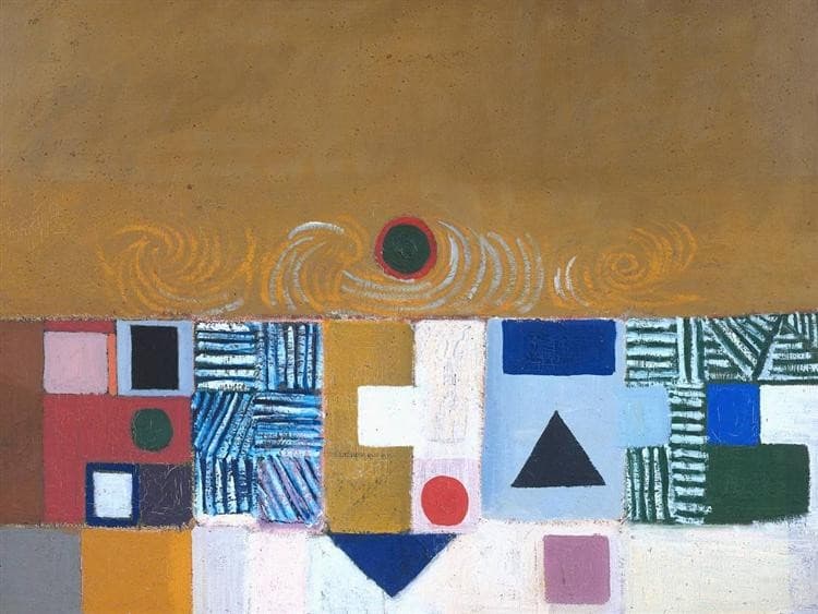 Square Motif, Blue and Gold: The Eclipse — Victor Pasmore