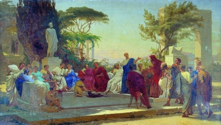 Horatius reads before Maecenas — Fyodor Bronnikov