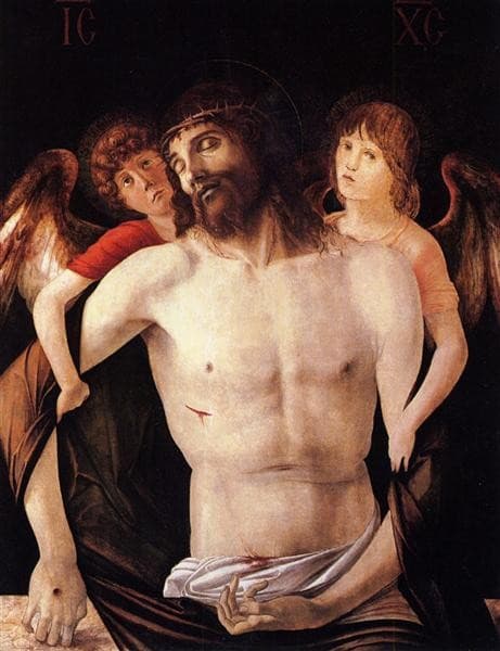 The Dead Christ supported by Two Angels — Giovanni Bellini