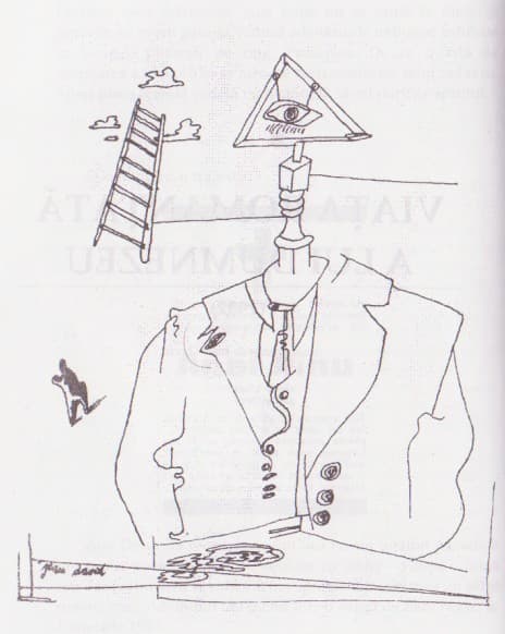 Illustration for Sașa Pană's „the romanticised life of god” — Jean David