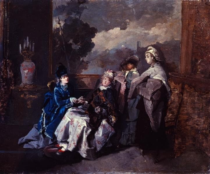 Visiting the New Mother — Induno Domenico