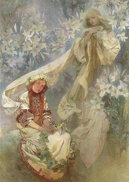 Madonna of the Lilies — Alphonse Mucha