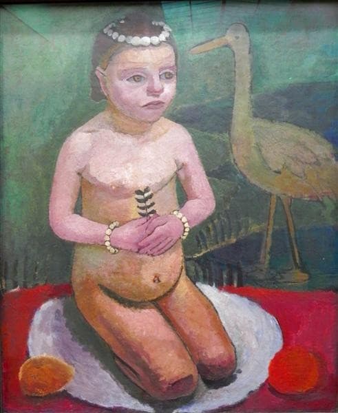 Girl with Stork — Paula Modersohn-Becker
