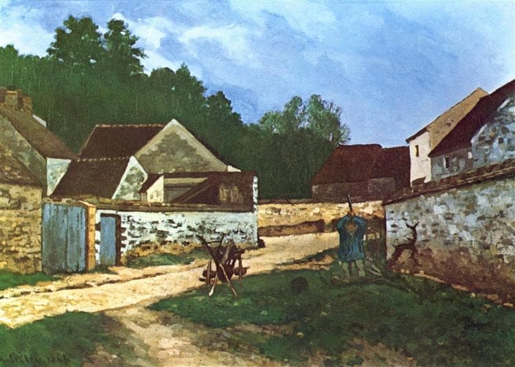 Dorfstrasse in Marlotte — Alfred Sisley