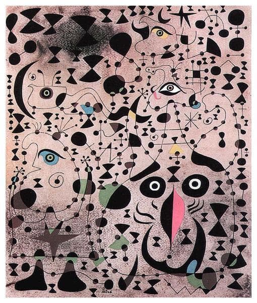 The Beautiful Bird Revealing the Unknown to a Pair of Lovers (from the Constellation series) — Joan Miró
