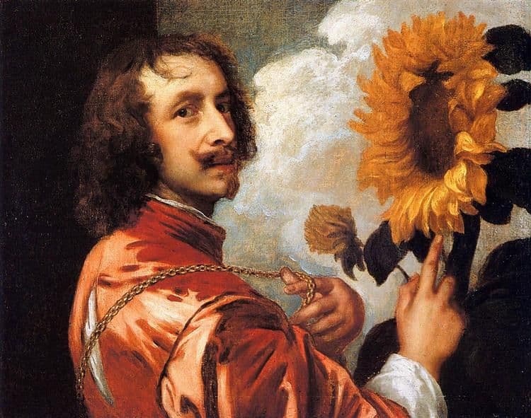 Self portrait with a Sunflower — Anthony van Dyck