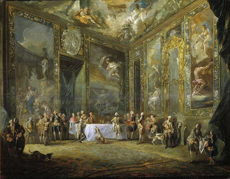 Charles III dining before the Court — Luis Paret y Alcázar
