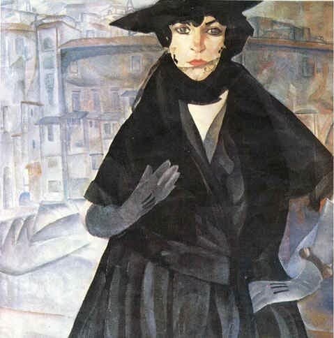 A Lady in Black — Boris Grigoriev
