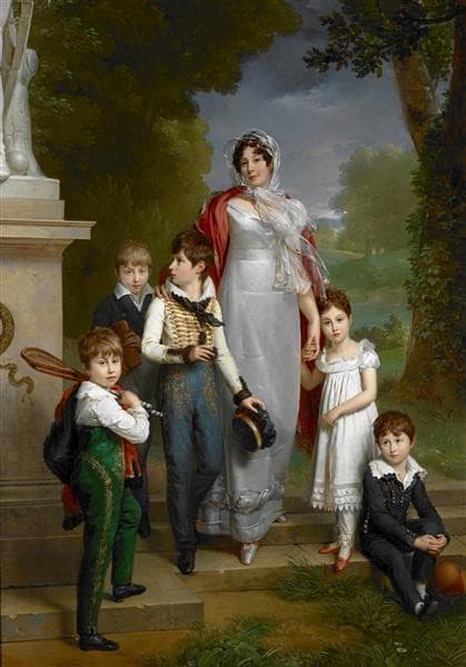 Portrait of Louise-antoinette-scholastique Guéhéneuc, Madame La Maréchale Lannes, Duchesse De Montebello, with Her Children — François Gérard