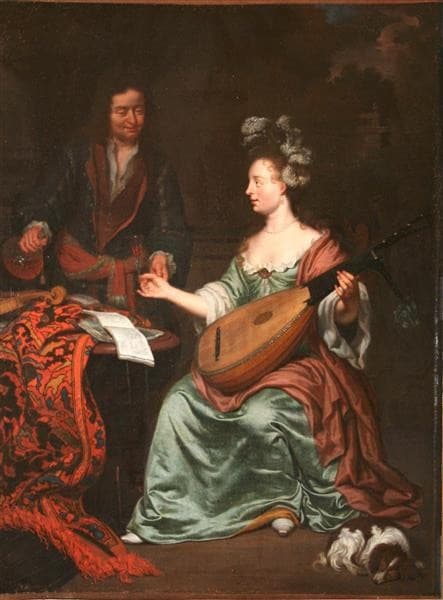 La Leçon De Luth Interrompu — Michiel van Musscher