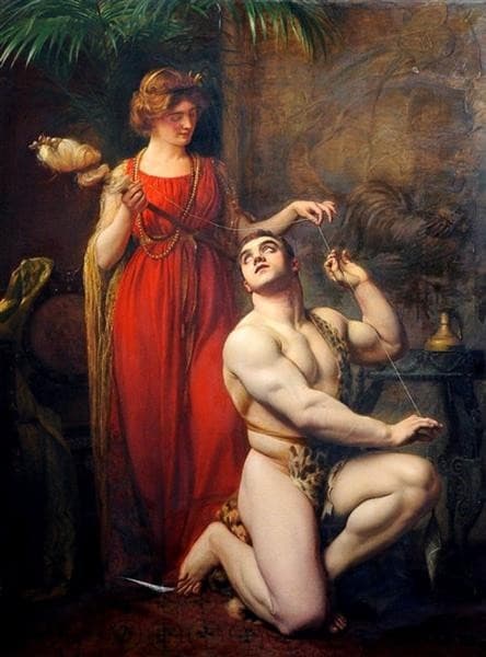 Hercules at the Feet of Omphale — Gustave-Claude-Etienne Courtois