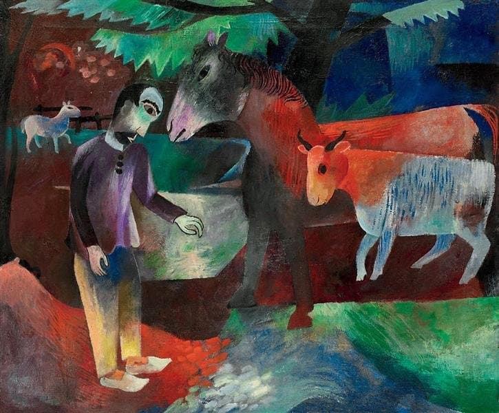 Mann, Pferd, Kuh — Heinrich Campendonk