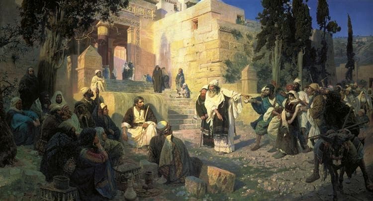A depiction of Jesus and the woman taken in adultery — Vasily Polenov