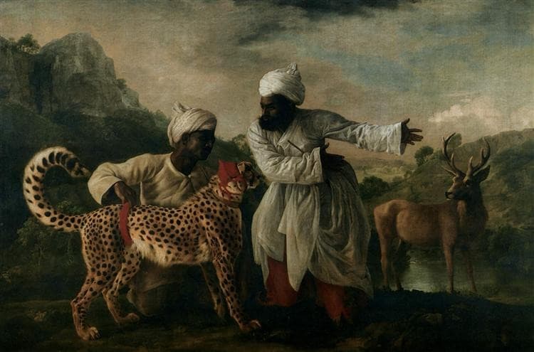 Cheetah with Two Indian Servants and a Stag — George Stubbs