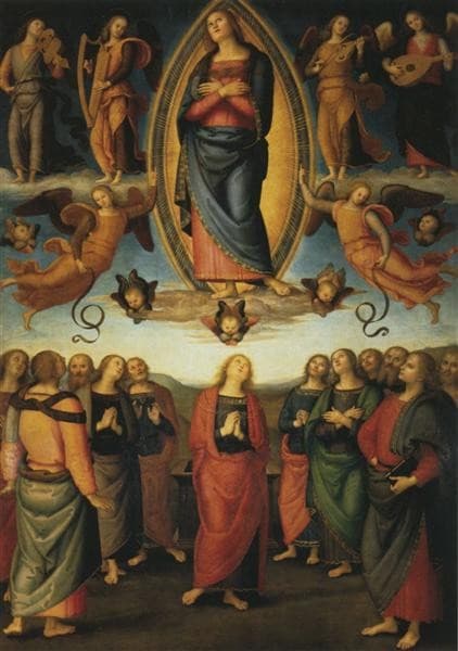 Polyptych Annunziata (Assumption of Mary) — Pietro Perugino