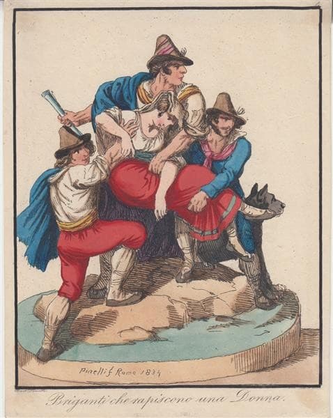 Bandits kidnapping a woman — Bartolomeo Pinelli