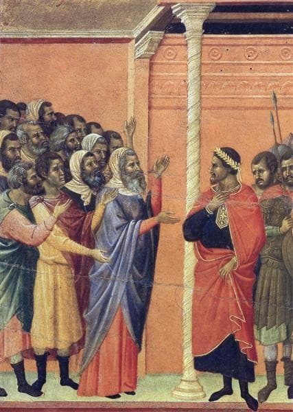 The high priests before Pilate — Duccio