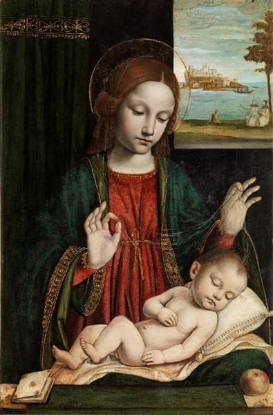 Madonna and Sleeping Child (Madonna of the Veil) — Ambrogio Bergognone