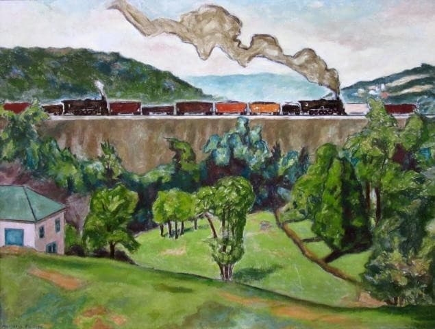 Train on a High Bridge — Marjorie Acker Phillips
