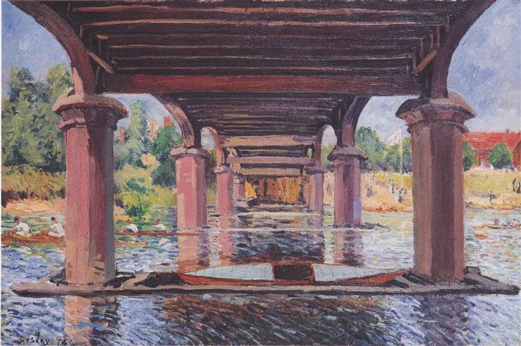 Under the bridge at Hampton Court — Alfred Sisley