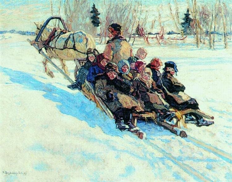 To school — Nikolay Bogdanov-Belsky