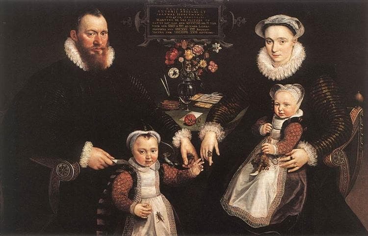 Portrait of Antonius Anselmus, His Wife and Their Children — Maerten de Vos