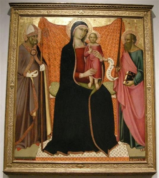 Madonna Col Bambino Tra I Santi Nicola E Paolo — Luca di Tommé
