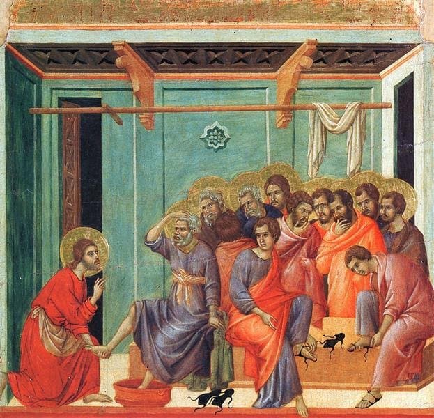 Washing of feet — Duccio