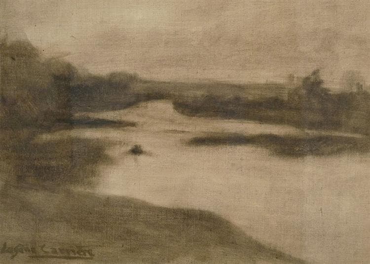 Paysage avec large rivière — Eugène Carrière