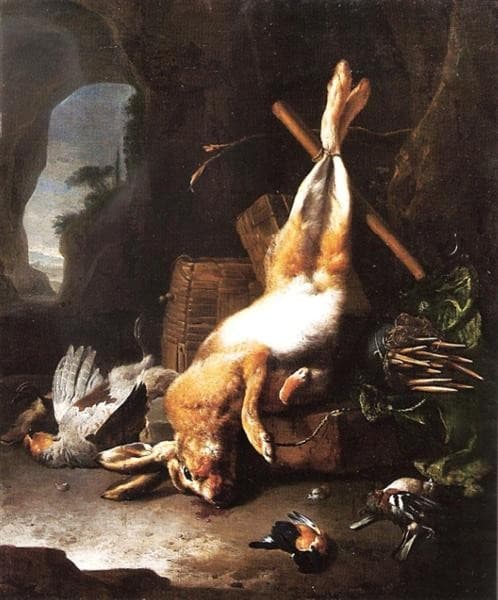 Still life with the hunting trophy — Melchior d'Hondecoeter
