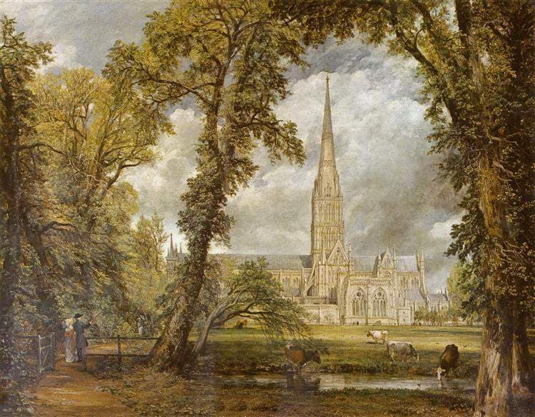 View of Salisbury Cathedral from the Bishop's Grounds — John Constable