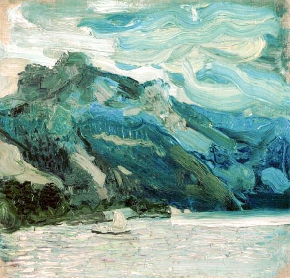 Lake Traunsee with the Schlafende Griechin mountain — Richard Gerstl