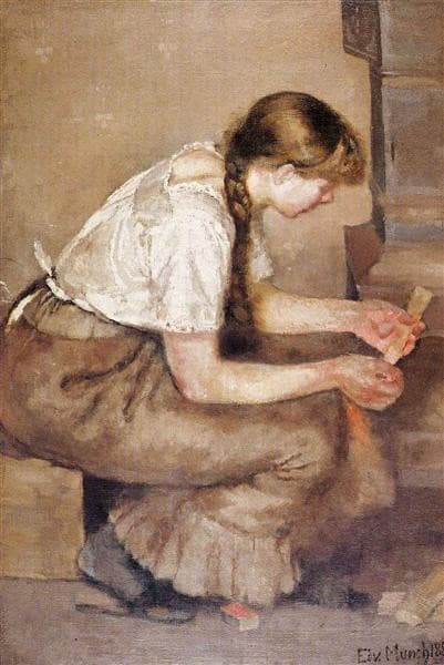 Girl Kindling a Stove — Edvard Munch