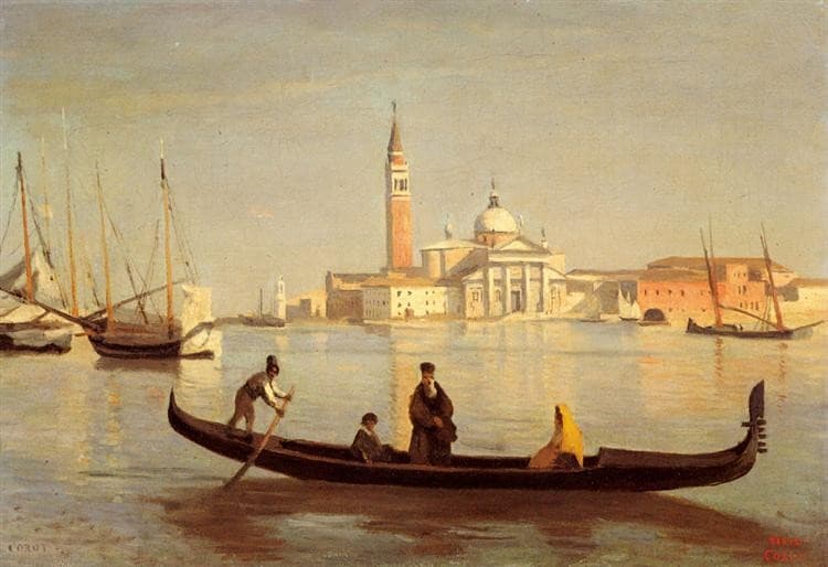 Venice Gondola on Grand Canal — Jean-Baptiste-Camille Corot