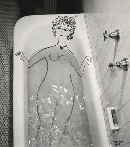 Girl in Bathtub — Saul Steinberg