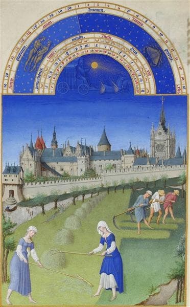 Calendar: June (Haymaking) — Limbourg Brothers