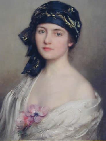 Woman in black turban — Albert Lynch