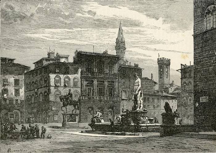 La Fontana Del Nettuno, in Piazza Della Signoria — Gustav Bauernfeind