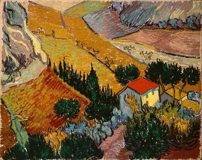 Landscape with House and Ploughman — Vincent van Gogh