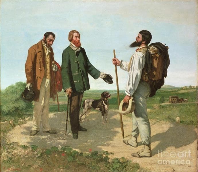 The Meeting (Bonjour Monsieur Courbet) — Gustave Courbet
