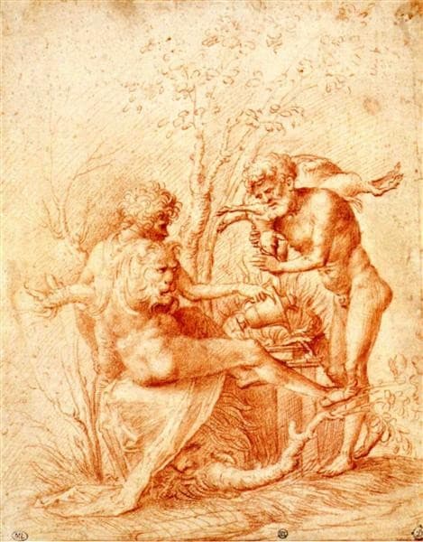 Molorchos making a sacrifice to Hercules — Andrea Mantegna