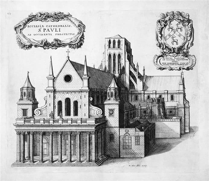 St Paul's from the West — Wenceslaus Hollar