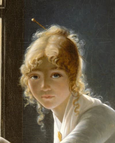 Young Woman Drawing (detail) — Marie-Denise Villers