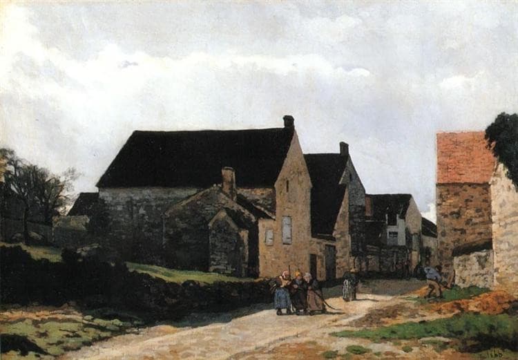 Street of Marlotte (also known as Women Going to the Woods) — Alfred Sisley