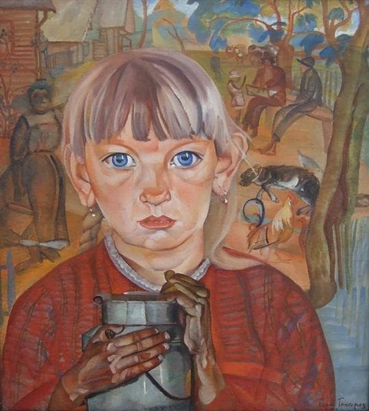 Girl with a Milk Can — Boris Grigoriev
