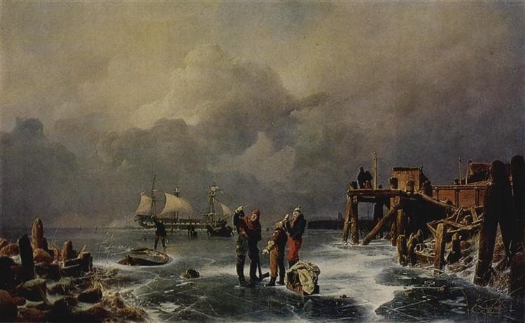 Shore of the frozen Sea (Winter Landscape) — Andreas Achenbach