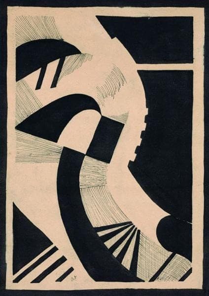 Komposition in Schwarz und Weiß — Otto Freundlich